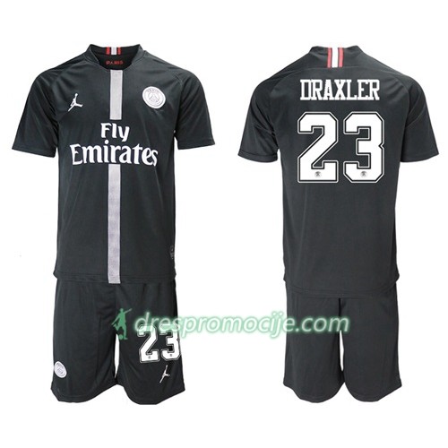 Paris Saint Germain Dres Draxler 23 Jodan Crna Dječji Treći 2018/19 Kratkih Rukava Paris Saint Germain Dres Draxler 23 Jodan Crna Dječji Treći 2018/19 Kratkih Rukava